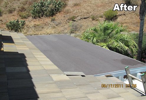 after image of extended roof repair in vista 