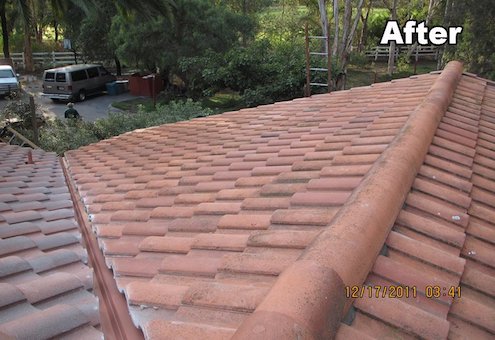 before image of roof pressure washing